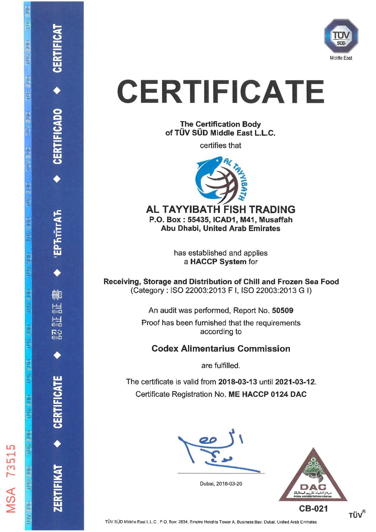 HACCP Certificate